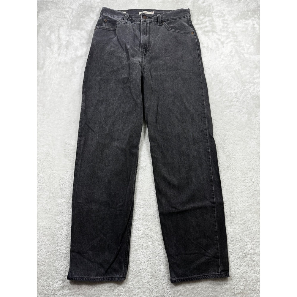 Levis Womens Dad Jean High Rise Straight Faded Black Denim W26 L30 Meas: 28x30